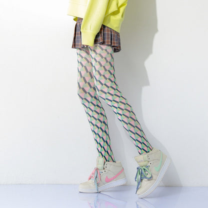 Color Pop Checked Tights