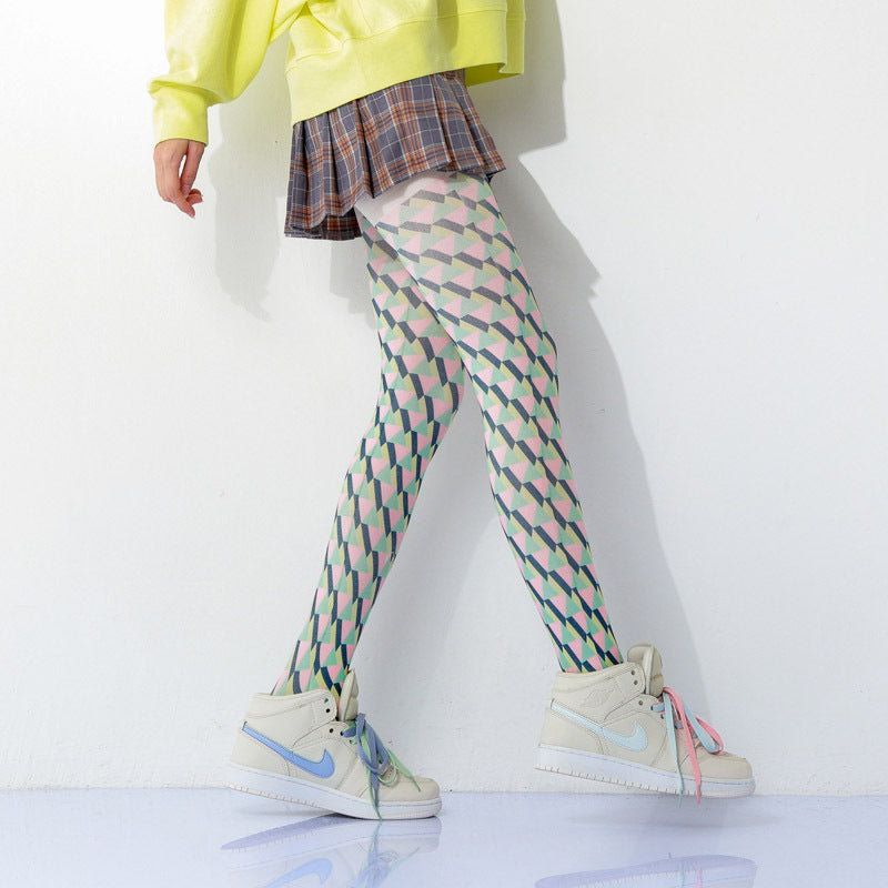 Color Pop Checked Tights