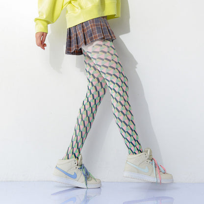 Color Pop Checked Tights