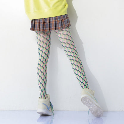 Color Pop Checked Tights