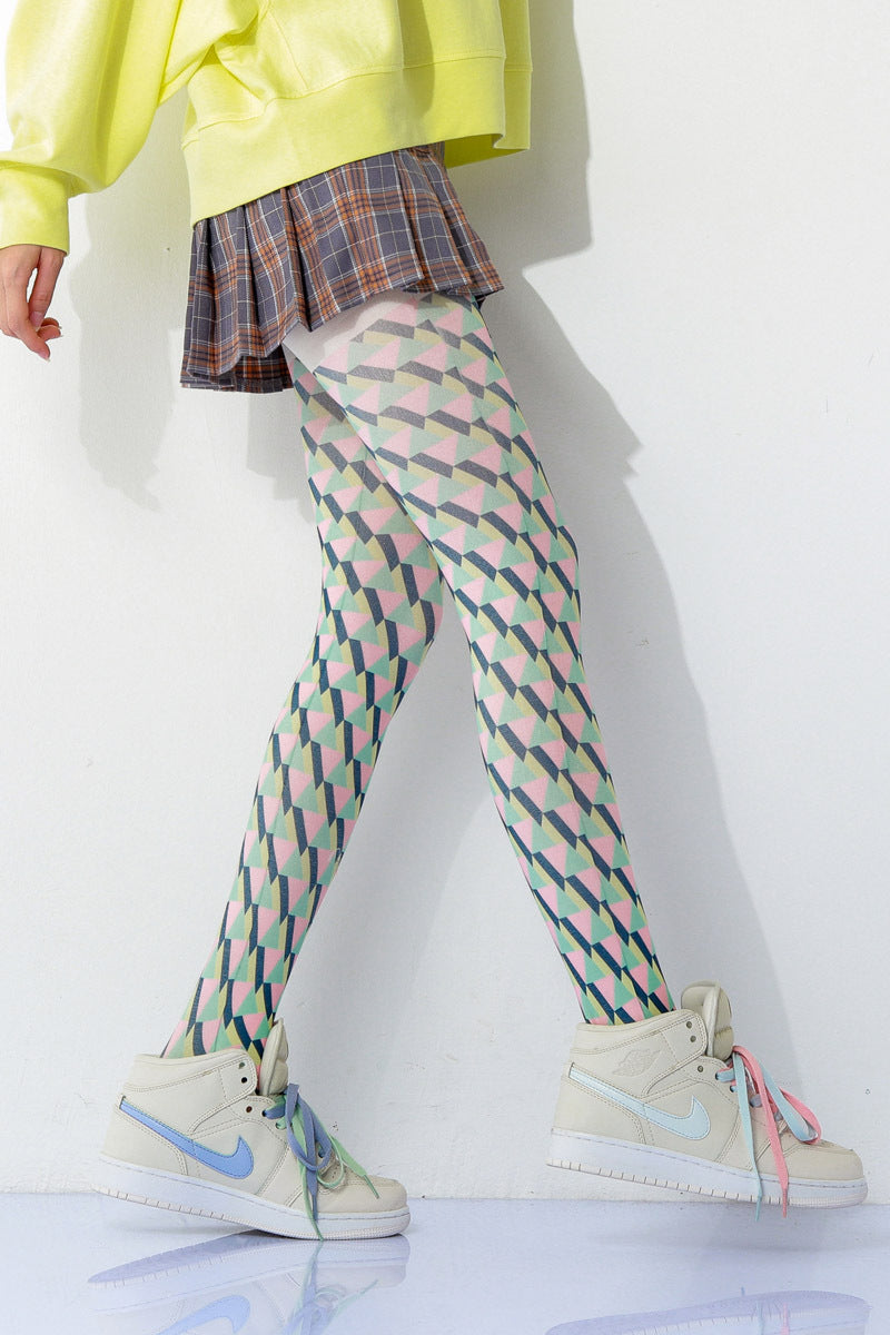 Color Pop Checked Tights