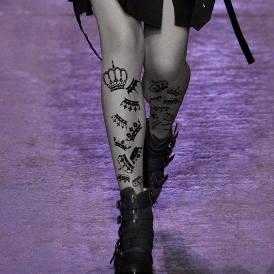 Crown Velvet Tights