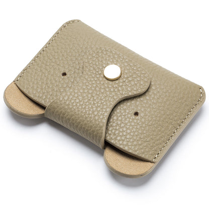 Cute Bear Card Bag – Slim Cowhide Coin & Card Purse
