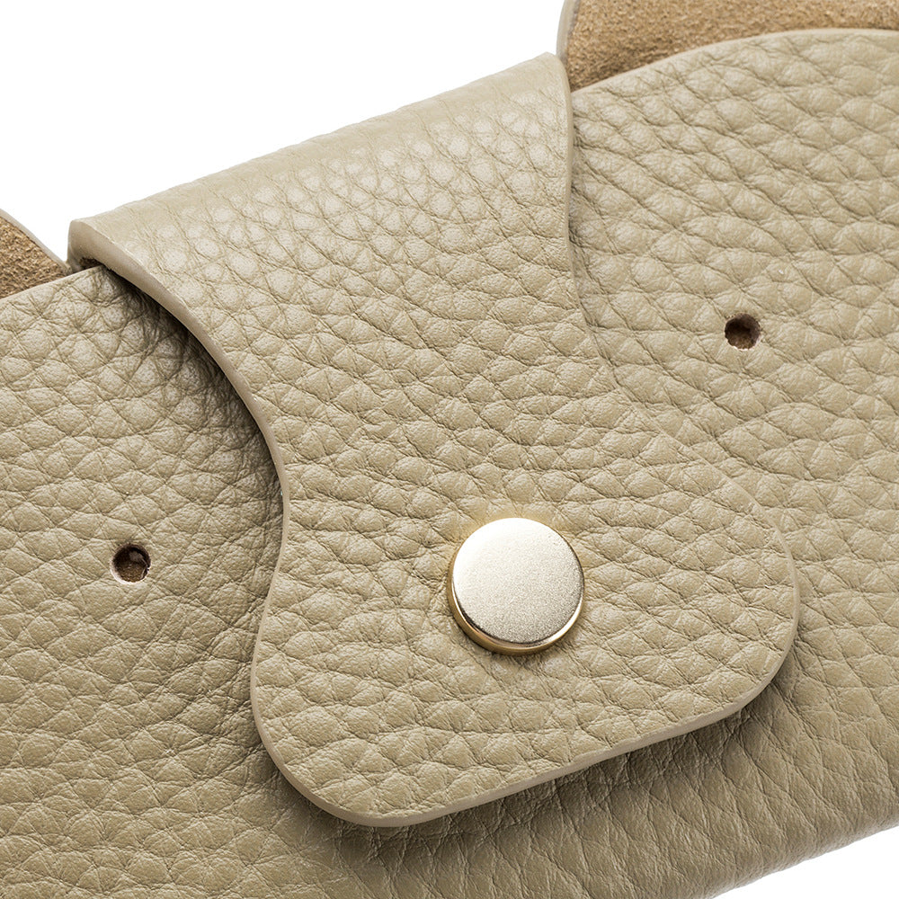 Cute Bear Card Bag – Slim Cowhide Coin & Card Purse