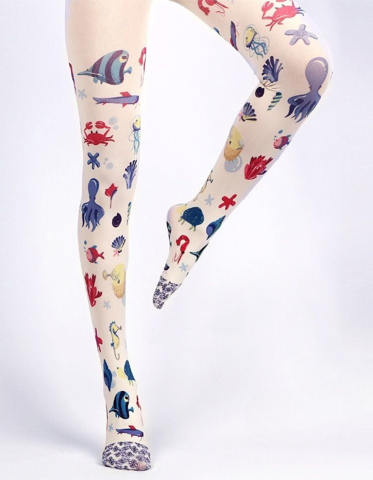 Sea life tights with high elasticity, perfect for parties, cosplay, events, and street fashion