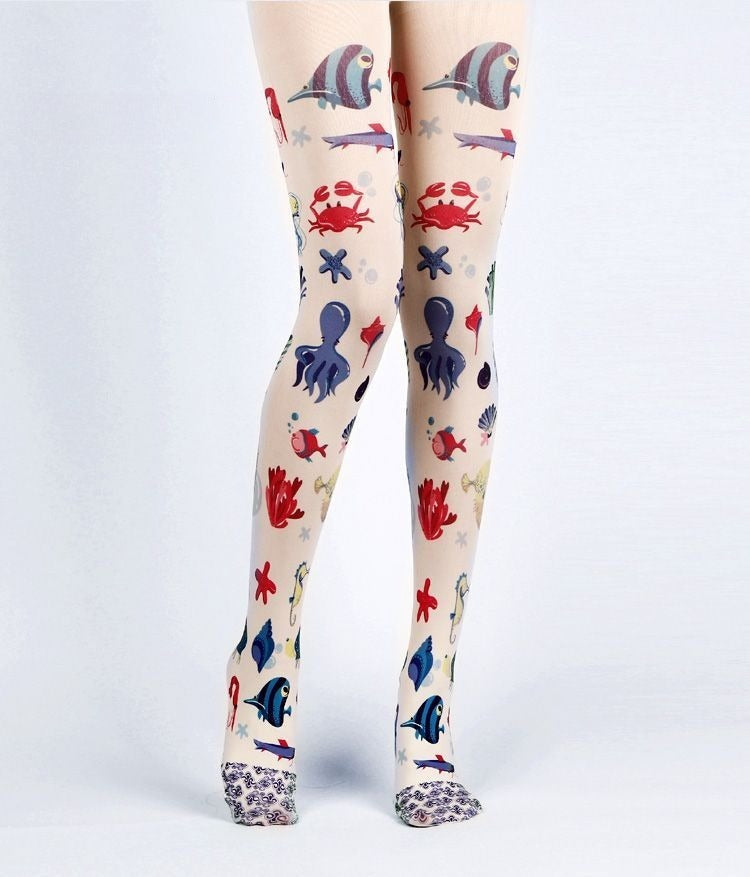 Sea life tights with high elasticity, perfect for parties, cosplay, events, and street fashion