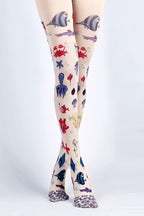Sea life tights with high elasticity, perfect for parties, cosplay, events, and street fashion