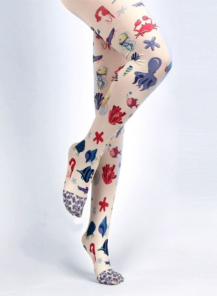 Sea life tights with high elasticity, perfect for parties, cosplay, events, and street fashion