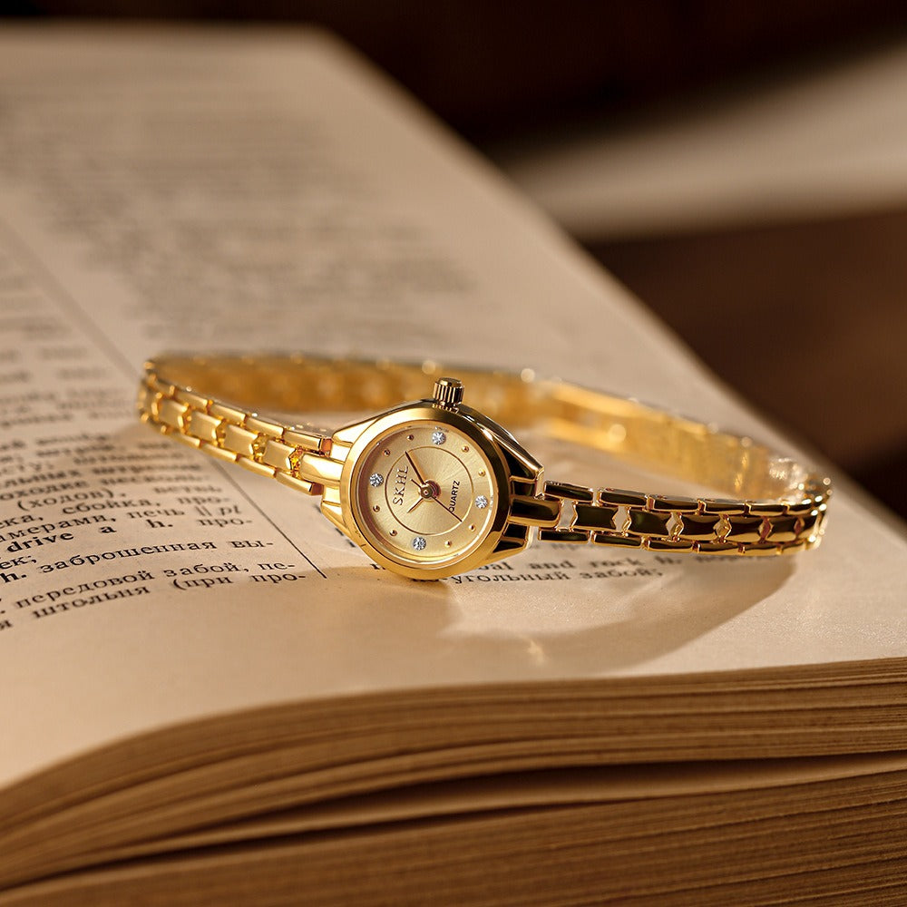 Dainty Round Gold Watch for women