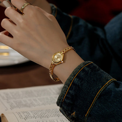 Dainty Round Gold Watch for women