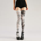 Gothic Dark Line Stockings with high elasticity, perfect for parties, cosplay, events, and street fashion