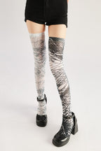 Gothic Dark Line Stockings with high elasticity, perfect for parties, cosplay, events, and street fashion