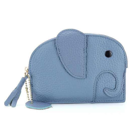 Elephant  Mini Purse – Genuine Cowhide Coin & Card Bag