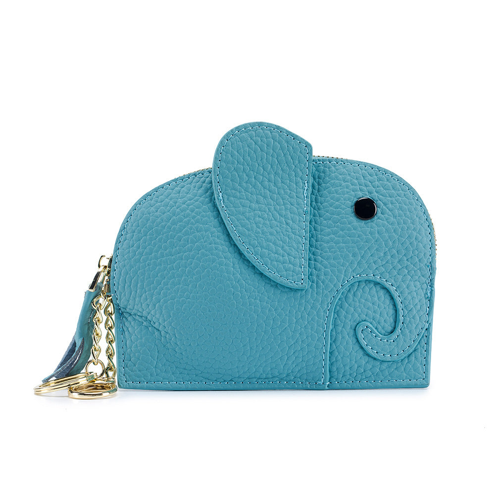Elephant  Mini Purse – Genuine Cowhide Coin & Card Bag