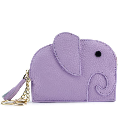 Elephant  Mini Purse – Genuine Cowhide Coin & Card Bag