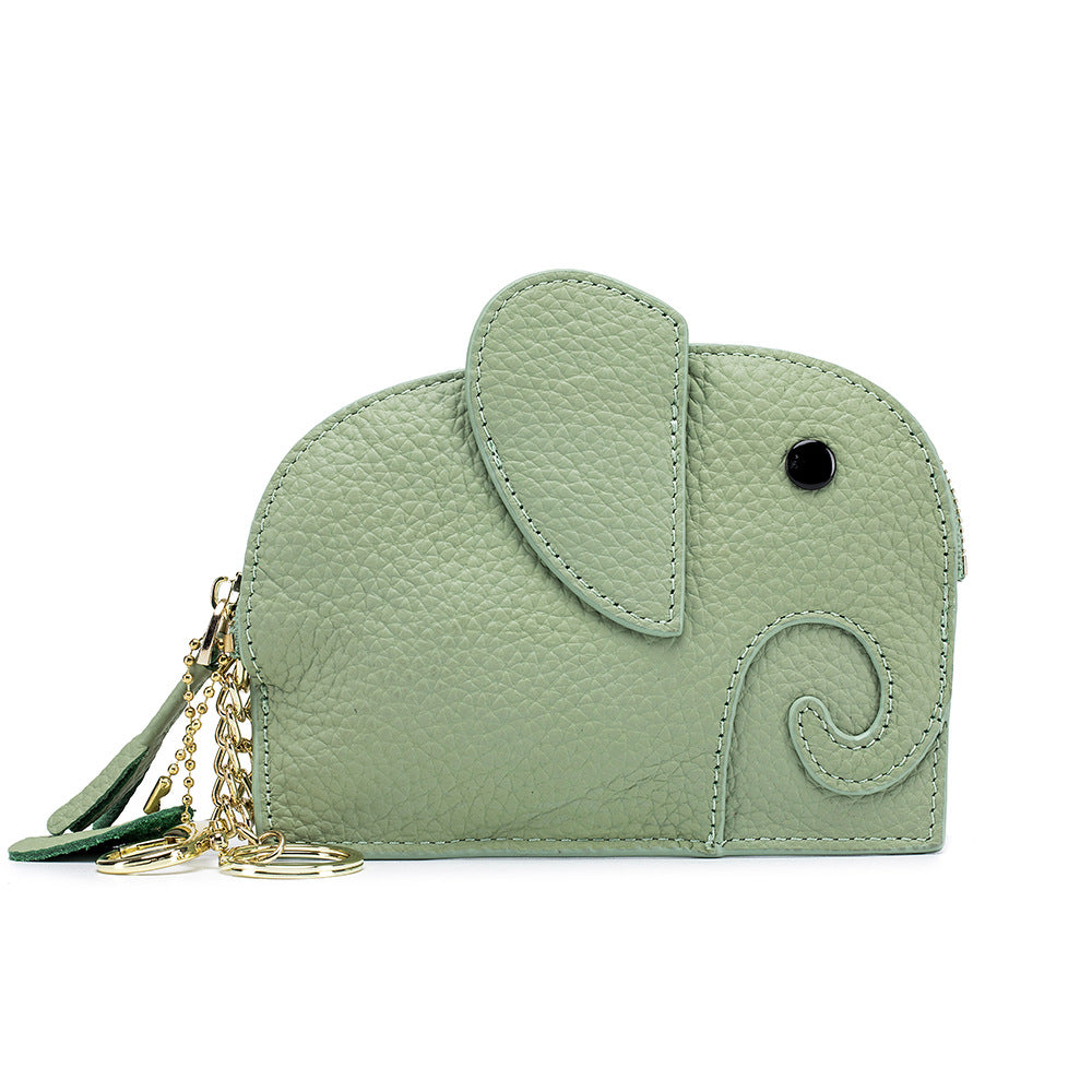 Elephant  Mini Purse – Genuine Cowhide Coin & Card Bag