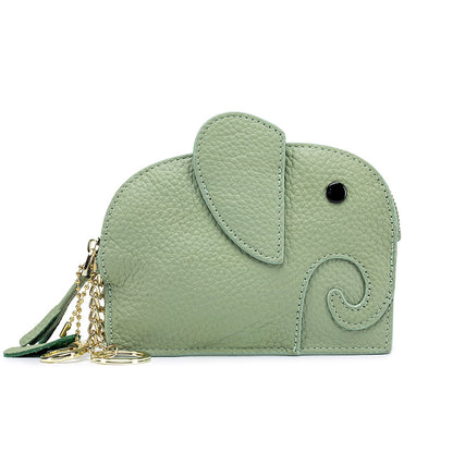 Elephant  Mini Purse – Genuine Cowhide Coin & Card Bag