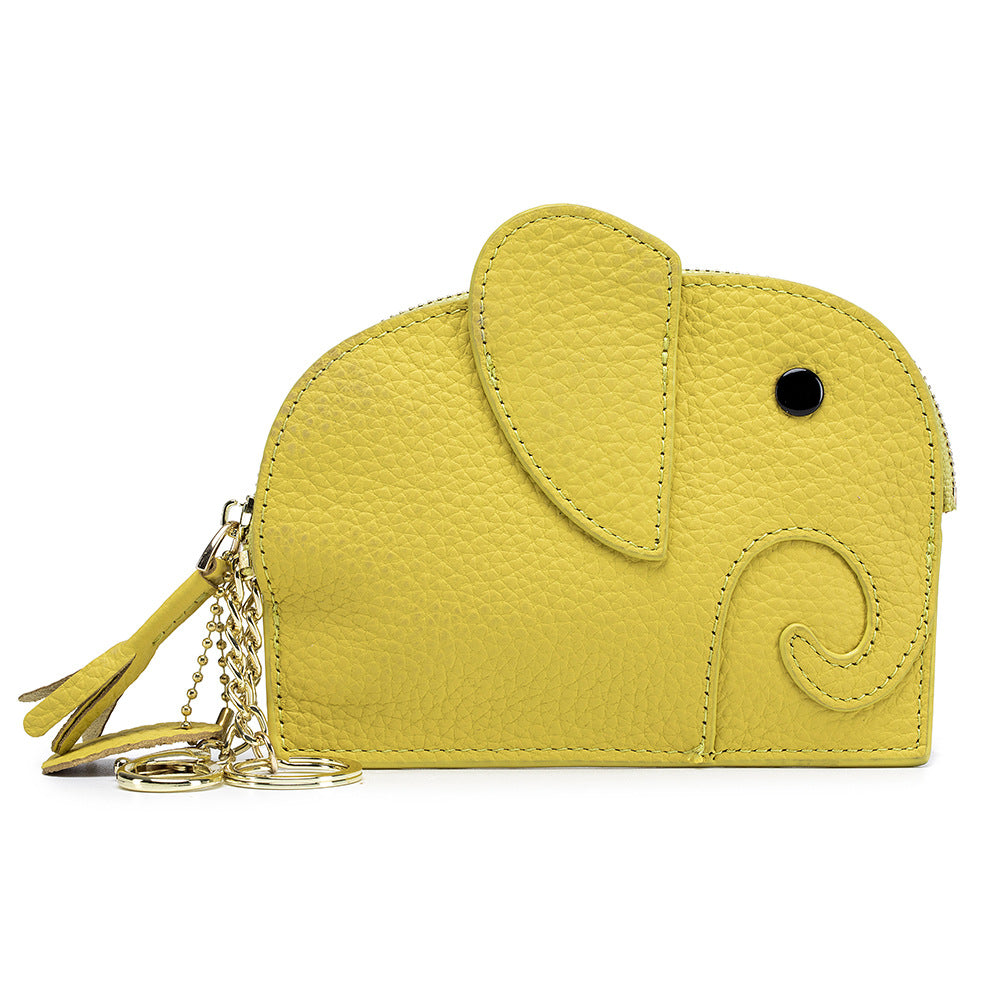 Elephant  Mini Purse – Genuine Cowhide Coin & Card Bag