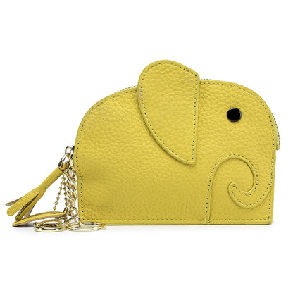 Elephant  Mini Purse – Genuine Cowhide Coin & Card Bag