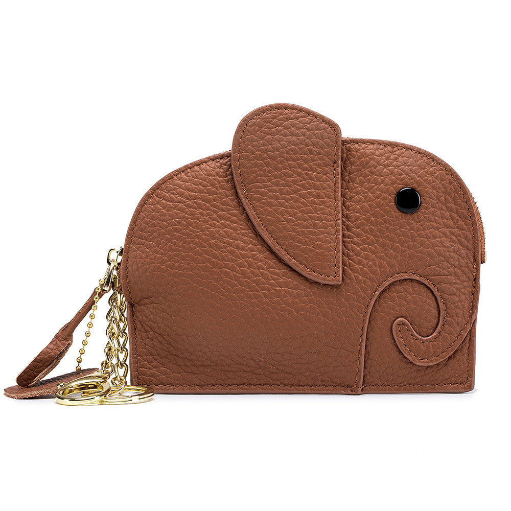 Elephant  Mini Purse – Genuine Cowhide Coin & Card Bag
