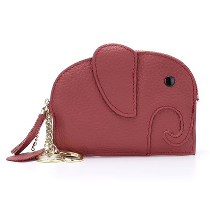 Elephant  Mini Purse – Genuine Cowhide Coin & Card Bag