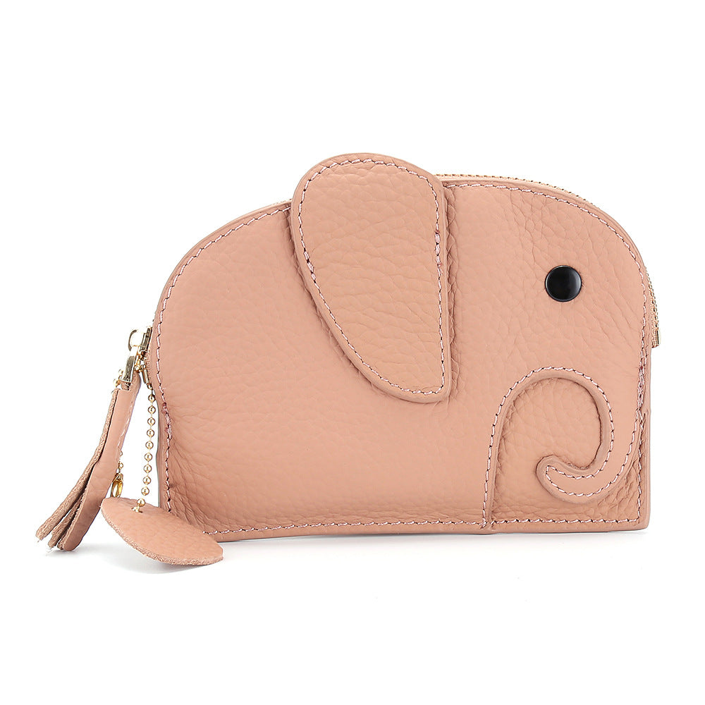 Elephant  Mini Purse – Genuine Cowhide Coin & Card Bag