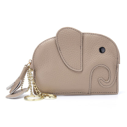 Elephant  Mini Purse – Genuine Cowhide Coin & Card Bag