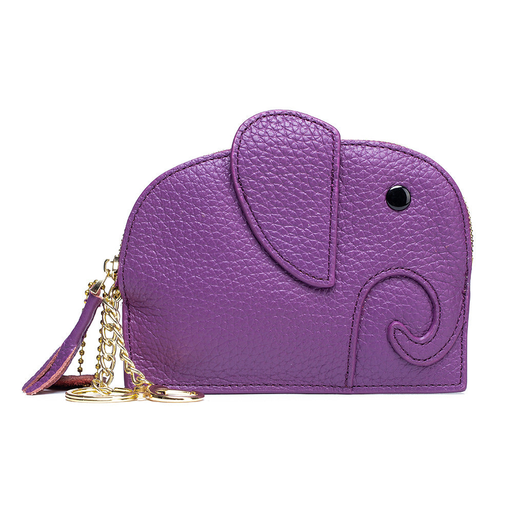 Elephant  Mini Purse – Genuine Cowhide Coin & Card Bag
