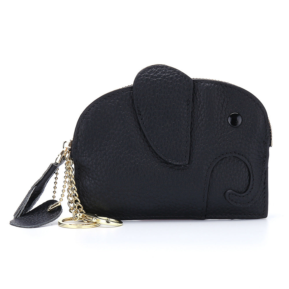 Elephant  Mini Purse – Genuine Cowhide Coin & Card Bag