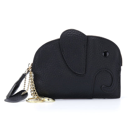 Elephant  Mini Purse – Genuine Cowhide Coin & Card Bag