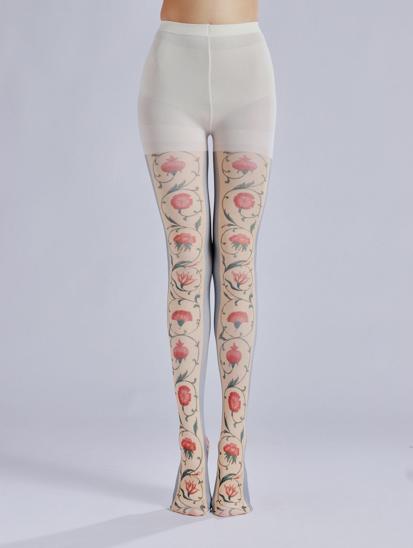 Elizabethan Floral Tights with high elasticity and compression,shaping fit and ideal for weddings, parties, ethnic outfits, and street fashion