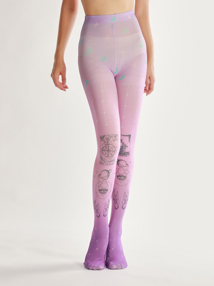 Occult Aesthetic Tights with high elasticity, perfect for parties, cosplay, events, and street fashion