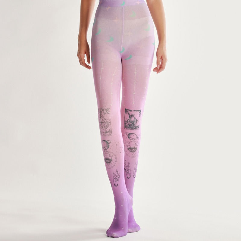 Occult Aesthetic Tights with high elasticity, perfect for parties, cosplay, events, and street fashion