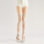Floral Knee High Socks with high elasticity and compression,shaping fit and ideal for weddings, parties, ethnic outfits, and street fashion