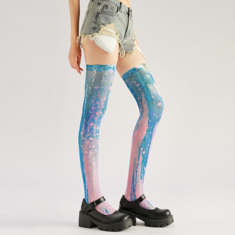 Flowing Starlight Stockings Women's Fancy Dress Costume Accessories, Perfect for Parties, Office, Street Fashion, and Daily Wear