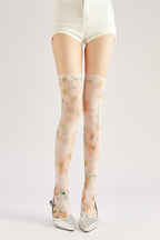 Floral Knee High Socks with high elasticity and compression,shaping fit and ideal for weddings, parties, ethnic outfits, and street fashion