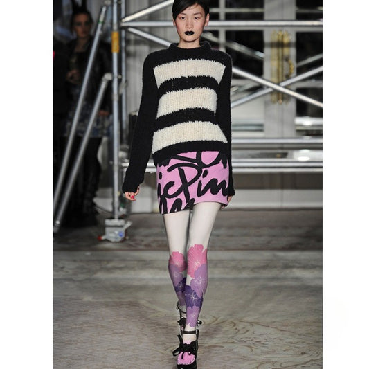 Floral Velvet Color Printed Tights
