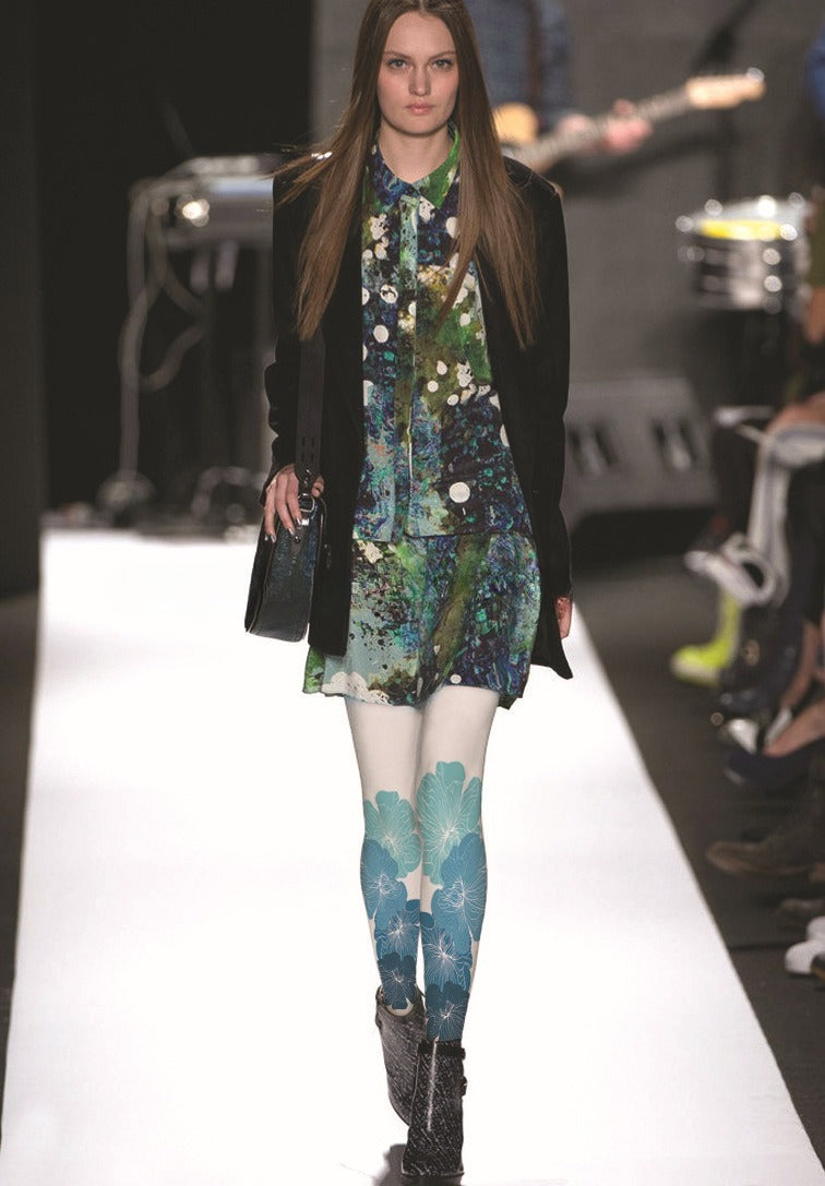Floral Velvet Color Printed Tights