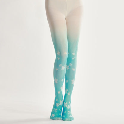 Gradient Floral Tights