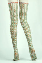 Green Cottage Floral Tights