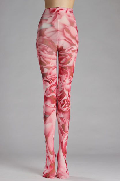 Flower Print Tights