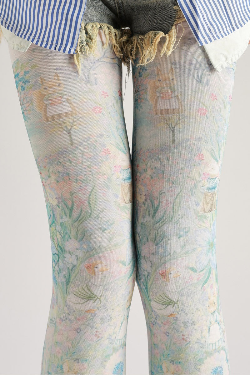 Forest Elf Animal Tights with high elasticity and shaping fit, suitable for events, cosplay, street style, and gifting girls at Christmas