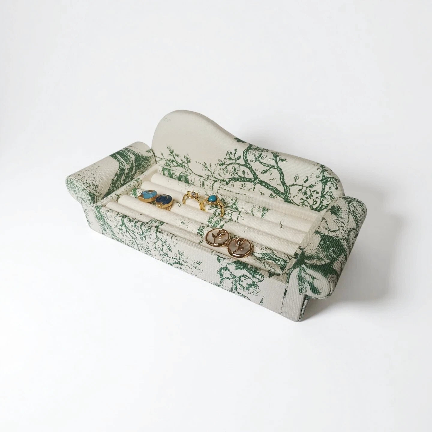 French Green Sofa Jewelry Holder