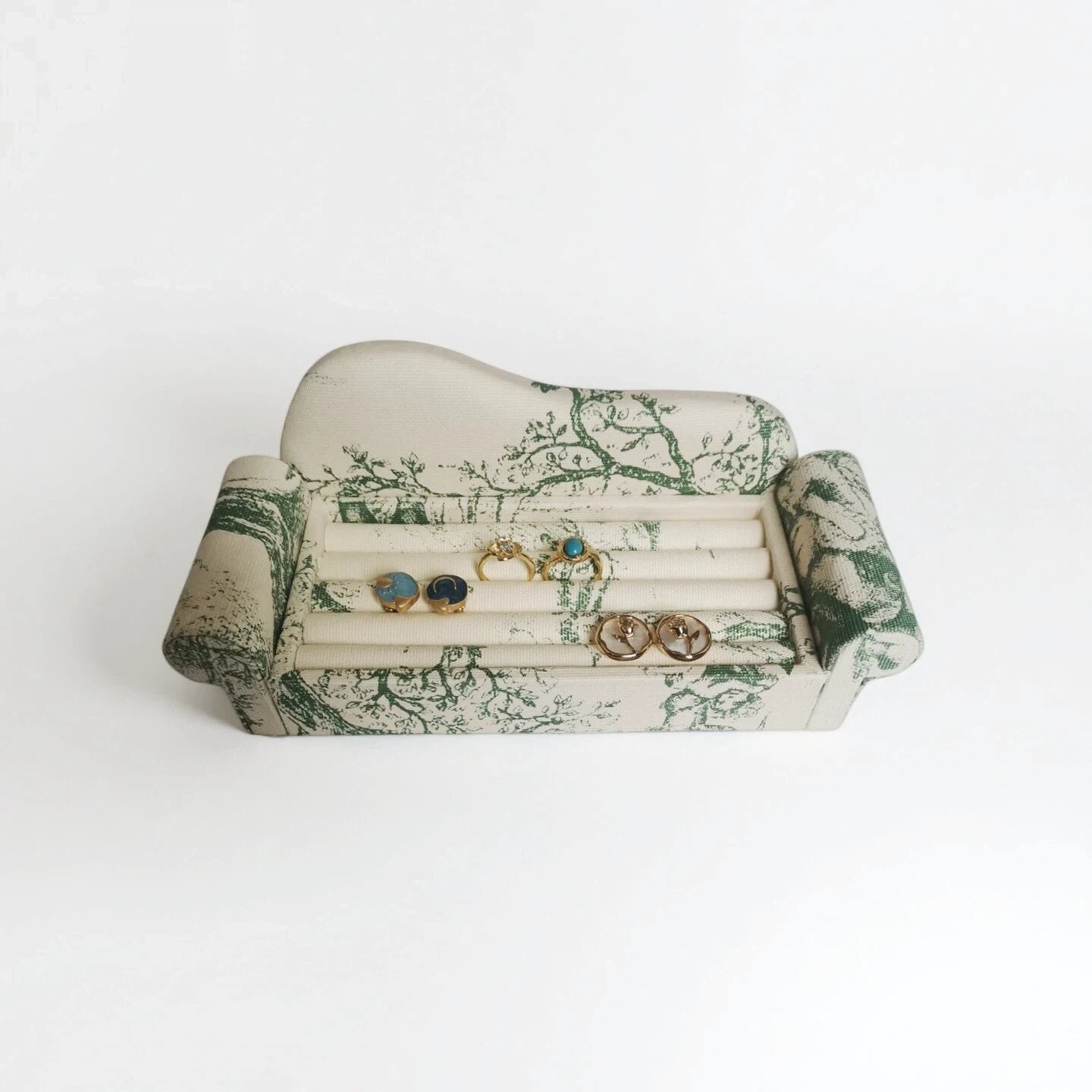 French Green Sofa Jewelry Holder