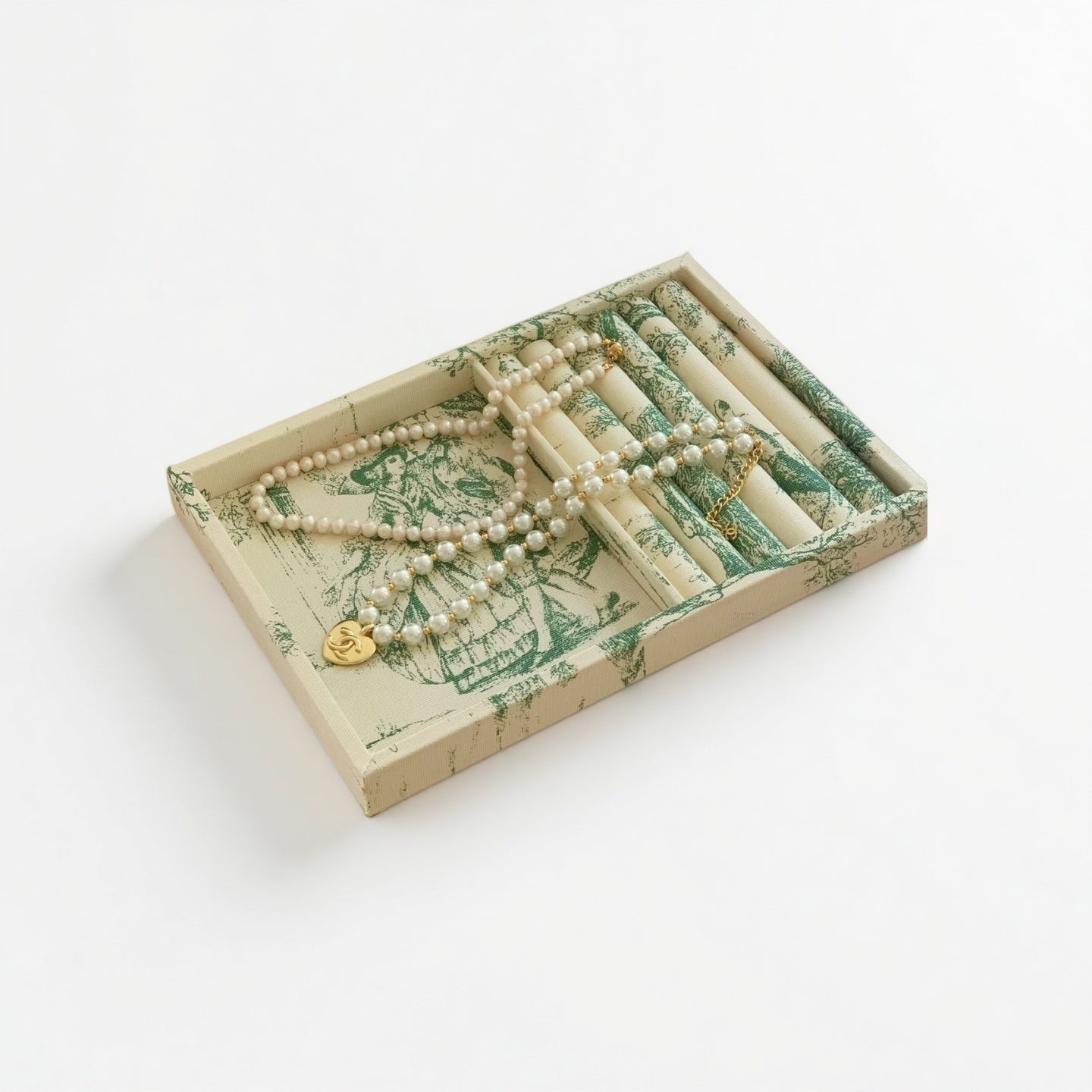 French Paris Garden Linen Jewelry Tray