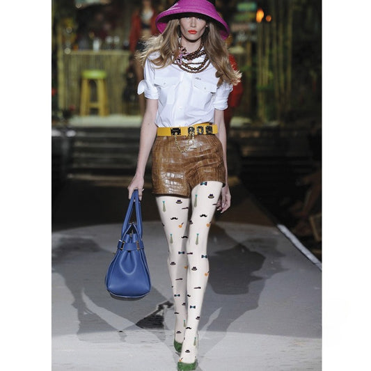 Funky Tie Print Tights