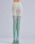 Folk Print Tights Women's Fancy Dress Costume Accessories, Perfect for Parties, Office, Street Fashion, and Daily Wear