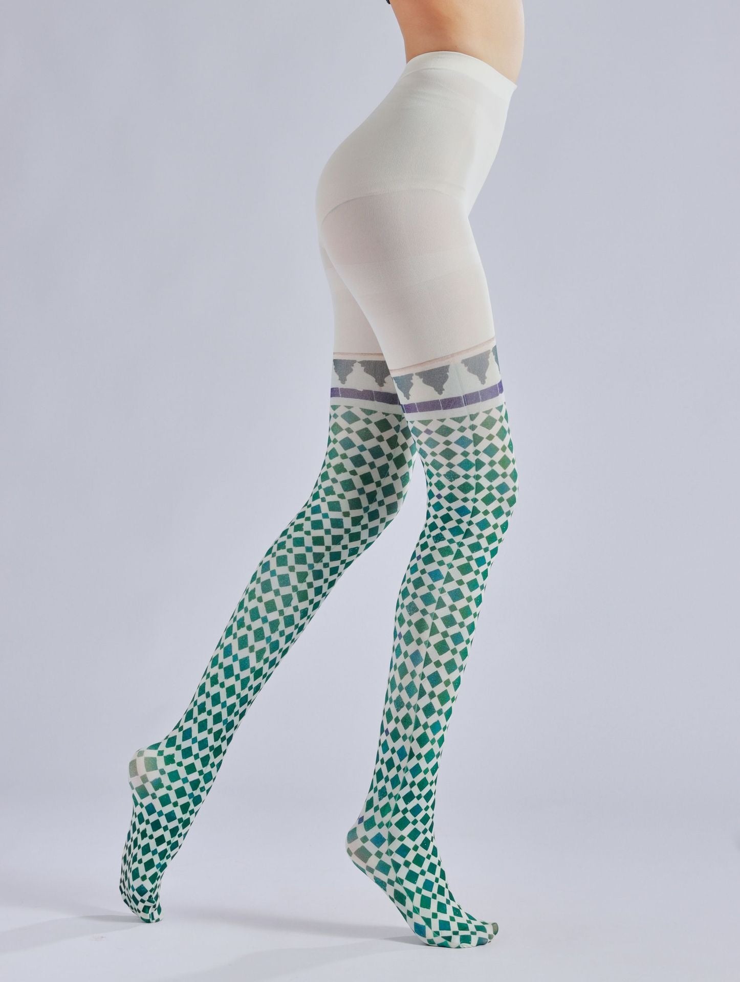 Folk Print Tights Women's Fancy Dress Costume Accessories, Perfect for Parties, Office, Street Fashion, and Daily Wear