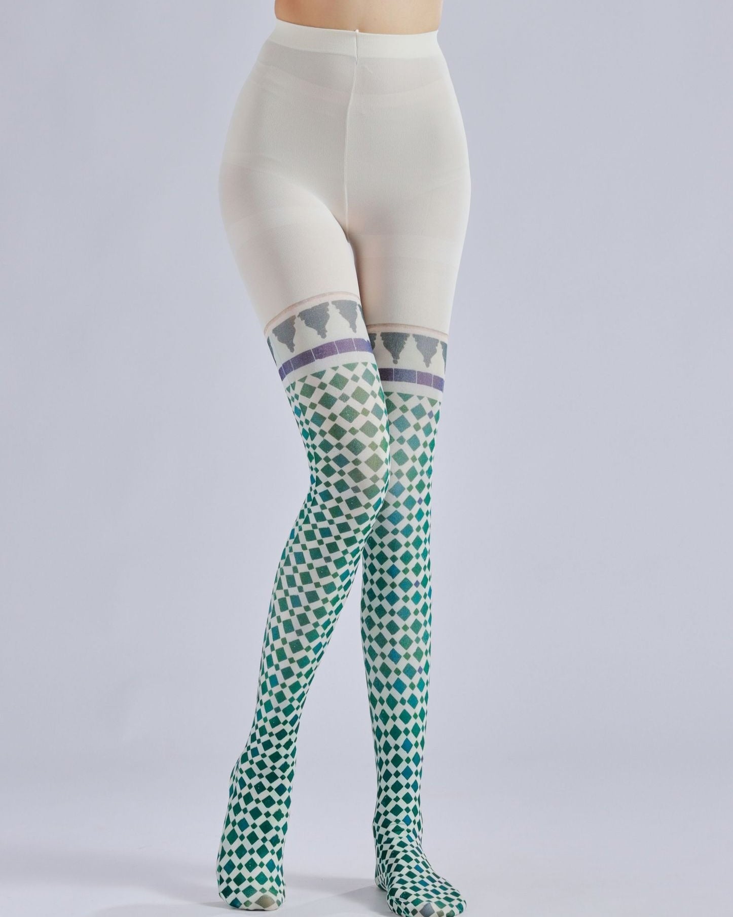 Folk Print Tights Women's Fancy Dress Costume Accessories, Perfect for Parties, Office, Street Fashion, and Daily Wear