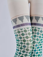 Folk Print Tights Women's Fancy Dress Costume Accessories, Perfect for Parties, Office, Street Fashion, and Daily Wear